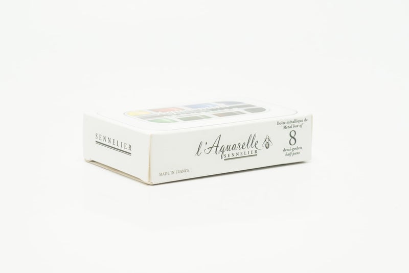 SENNELIER L'Aquarelle French Watercolor Paint, Aqua Mini Set of 8 Half Pans - Image 5